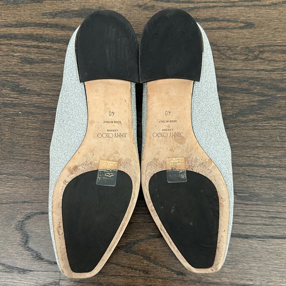 Jimmy Choo Women's Jaida Square Toe Glitter Leather Loafers - Picture 4 of 9